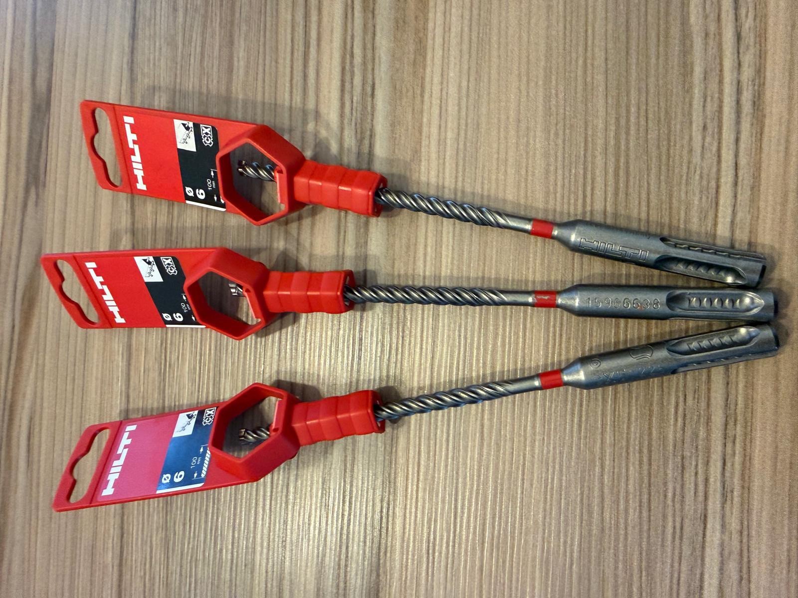 3x Hilti SDS 6mm Hammer drill bits TE-CX 6/17 - Working length (100mm) masonry