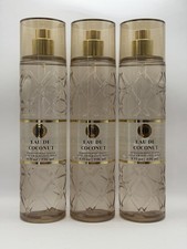 Bath  Body Works Eau De Coconut Fine Fragrance Body Mist Spray 8 oz Set of 3