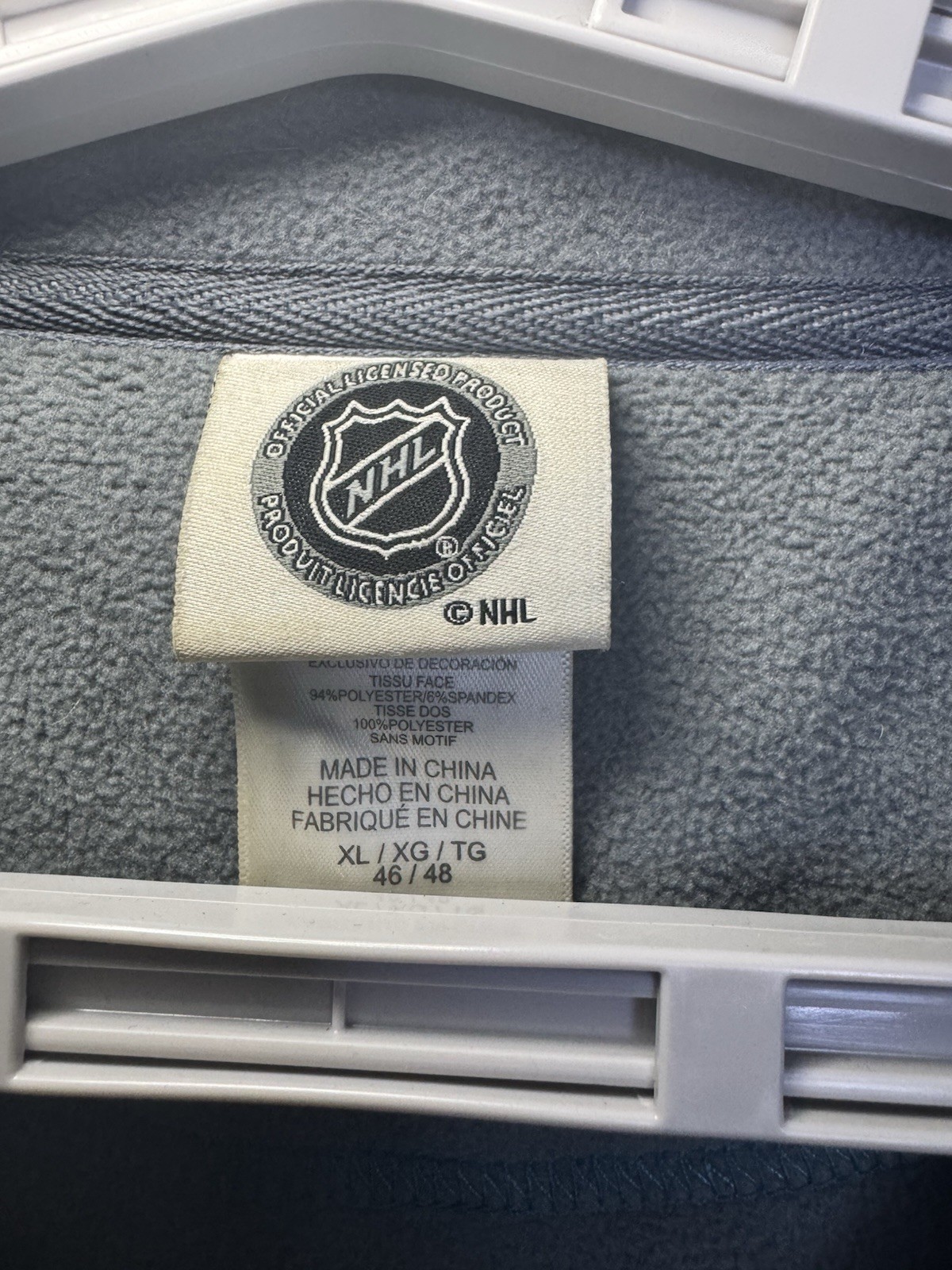 San Jose Sharks NHL Full-Zip Men's XL Soft Shell Bonded Jacket Gray