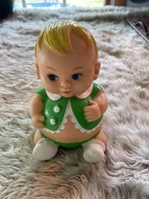VINTAGE 1967 UNEEDA DOLL CO INC. PLUMPEES ROUND BABY DOLL SQUEEZE TOY
