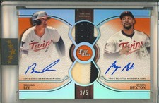 Brooks Lee / Buxton 2025 Topps Five Star #DPA-LB Dual Patch Orange Auto #/5