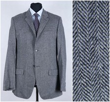 Herringbone Tweed Jacket 42R UK H&M Lanificio Wool Cashmere Sport Coat Blazer