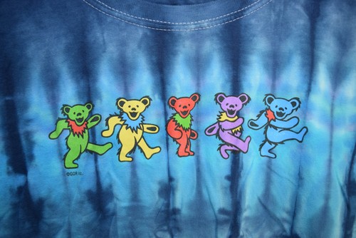 Grateful Dead Shirt Youth Large Blue Tie Dye Dancing Bears Vintage Style Tee - Picture 5 of 12
