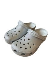 Crocs Classic Glitter Clog Womens 8 Mens 6 Silver