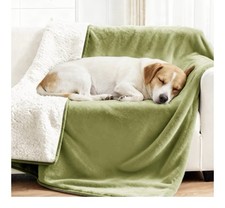Waterproof Dog Blankets for Large Dogs - Calming Cat Blanket XXL 60x80" Green