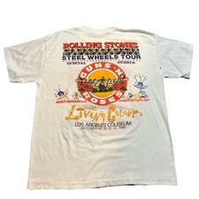 VINTAGE CONCERT TEE Rolling Stones Steel Wheels Tour 1989 Guns n Roses size M LA
