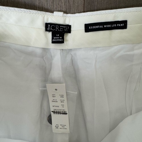 J Crew Essential Wide Leg Linen Casual Workwear Hook Eye Pants US Womens 14 Plus - Picture 5 of 6