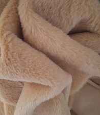 Viscose plush, faux fur, beige, 50 x 90 cm, for teddies, plush toys and more