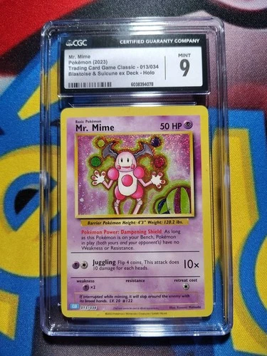 Mr. Mime Pokemon (2023) Blastoise & Suicune EX Deck 013/034 Holo CGC 9