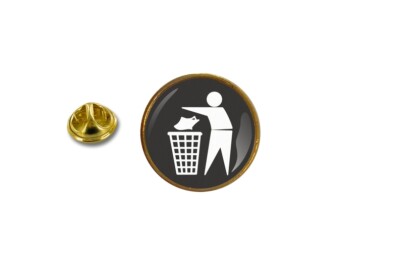 Anstecknadeln Pin Badge Pin's Metall mit Schmetterlingsklammer Mülleimer