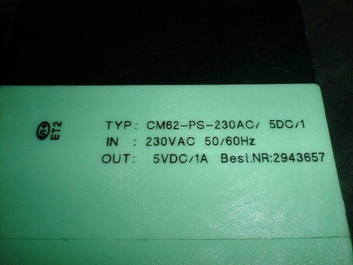 NUEVA FUENTE DE ALIMENTACIÓN 5 VDC Phoenix Contact CM62-PS-230AC (23577-B2) - Imagen 3 de 3