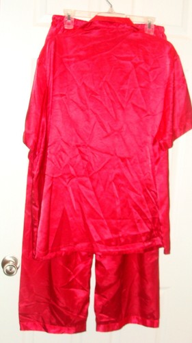 LAVENDERI WOMENS RED SATIN PAJAMA SET ~ XXL ~ 2 Piece ~ VGC ~ - Picture 5 of 6