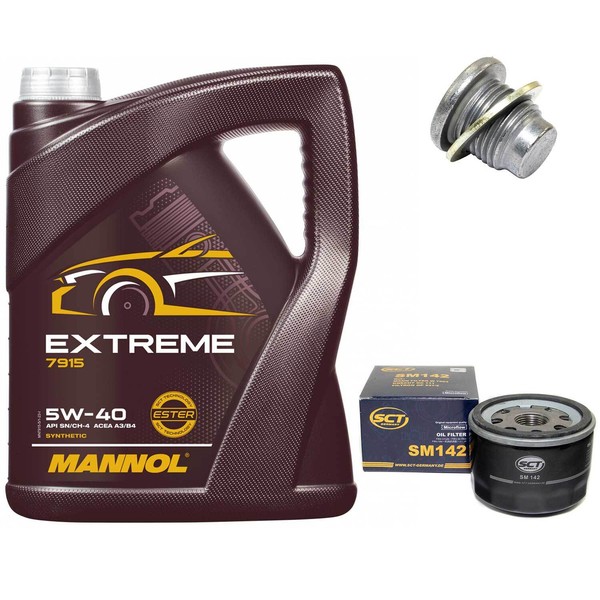 MotoröL Set 5W-40 5 Liter + ÖLfilter + Schraube FüR Dacia Duster Opel Renault-image