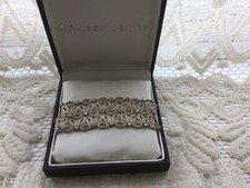 Ernest Jones ladies 925 Silver floral  cuff bracelet. Only Worn Twice.