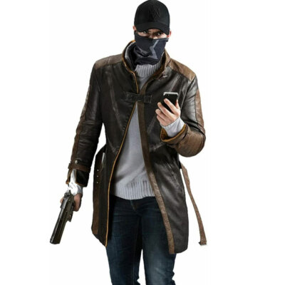 Watch Dogs Aiden Pearce Brown Leather Cosplay Jacket Men & Women Costume Coat