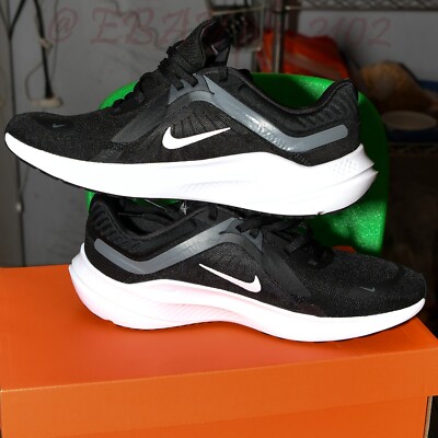 Nike Men's Quest 5 Road Running Shoes - Black/White DD0204-001