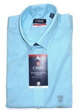 Chaps Men Shirt Regular-Fit Wrinkle Free Long Sleeve Size 16-16.5" 32/33" Blue