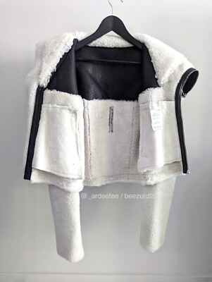 RICK OWENS SHEARLING LEATHER KEITH JACKET FW21 GETHSEMANE (BLACK