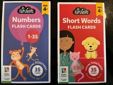 2 -Hinkler  jr. Explorers 35 Flash Cards Each Box- Numbers- Short Words- 4 yrs+