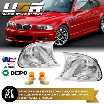 00-01 BMW E46 2DR Coupe Convertible For DEPO Clear Clip-On Corner