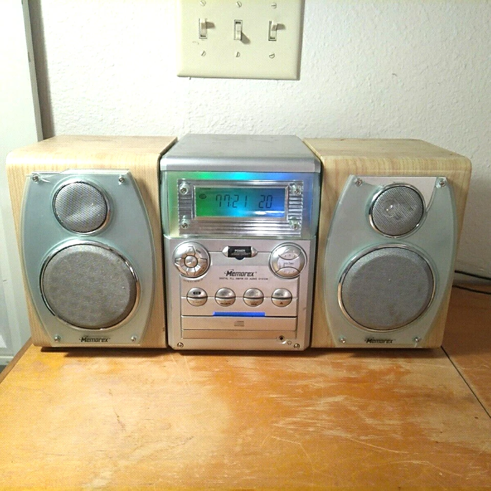 MEMOREX Estantería Estéreo MX4302 Digital AM/FM CD Sistema de Audio con Altavoces De Colección Foto 3 de 4
