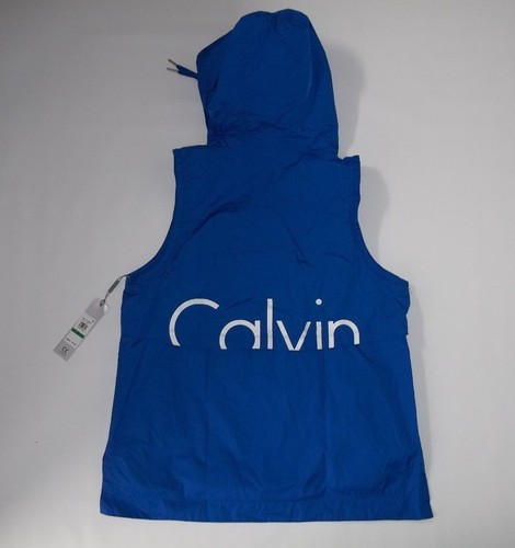 CALVIN KLEIN Performance Blue HOODED Weather Resistant VEST Womens LARGE NEW - Picture 4 of 4