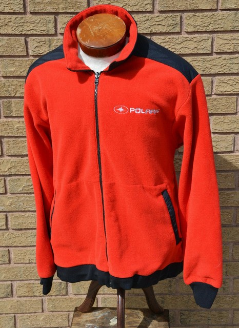 Mens L Pure Polaris Snowmobile Fleece Full Zip Red Jacket Vented Flawless EUC | eBay
