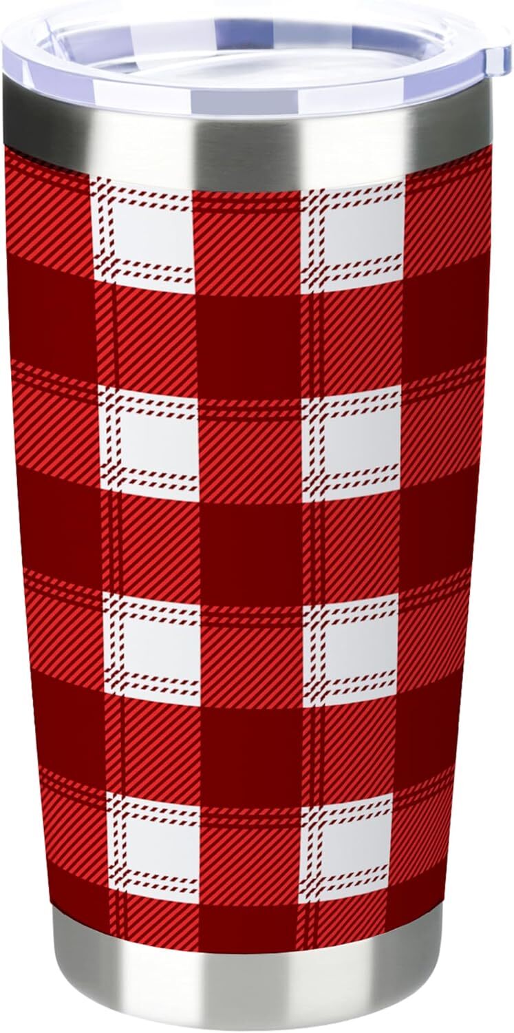 20 oz Insulated Tumbler Merry Christmas Tumbler with Lid and Straw Holiday Spiri