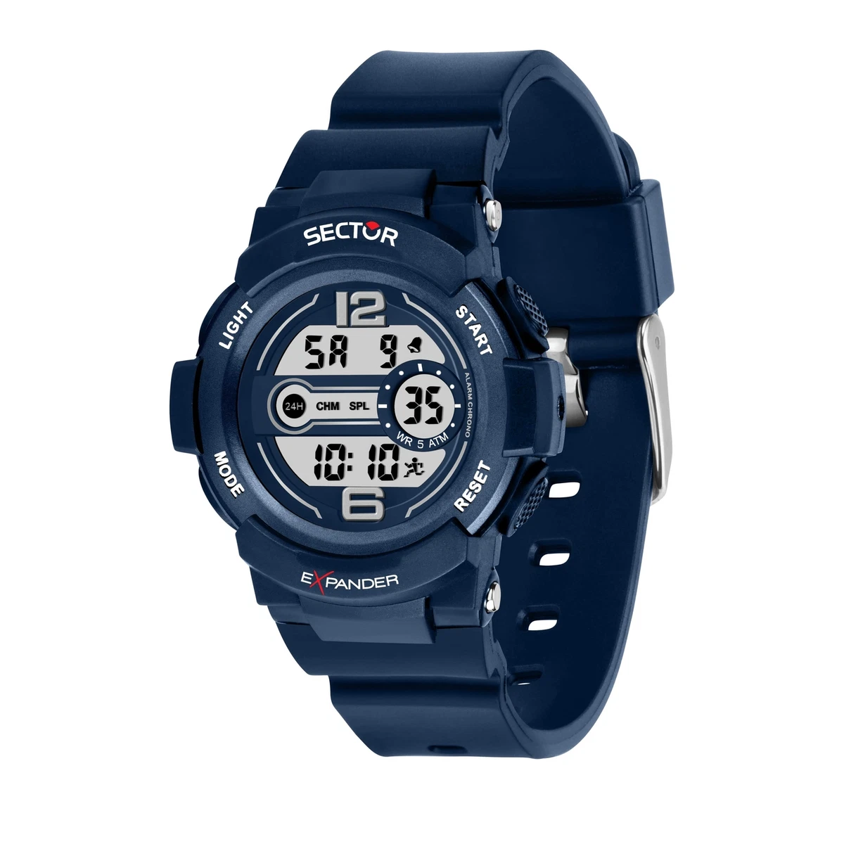 Sector No Limits Montre Homme Ex-09 Anadigitale – 50 Mm – Boîtier Plastique, Bracelet Silicone – R3251296003