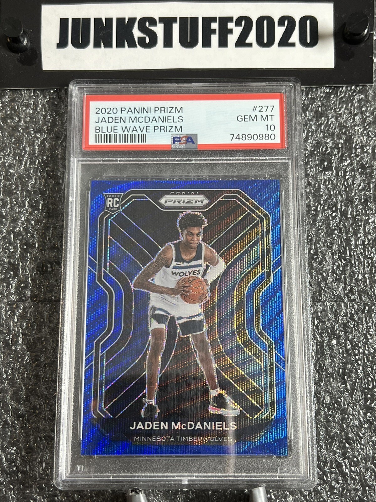 2020-21 Prizm Jaden Mcdaniels PSA 10 Blue Wave RC Rookie 277 Pop 4! ToughGrade