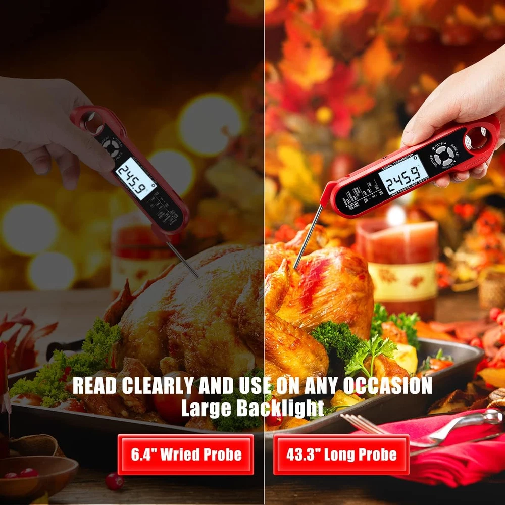 Meat Thermometer for Grill and Cooking, Waterproof Ultra Fast Meat Thermometer w