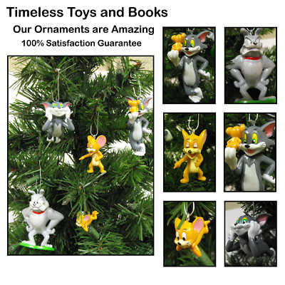 Tom and Jerry Christmas Ornaments 5 Piece Set Featuring Tom, Jerry.    Brand New