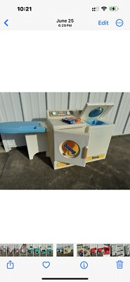 #ad Vintage Little Tikes Washer Dryer Ironing Board Laundry Child Size Play $118.00