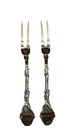 Sterling Silver Gorham Mini Forks Antique Pair Gilded Tips 29.4g