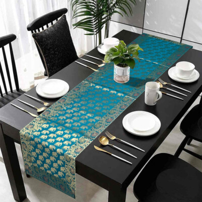 Decorative Silk Brocade Wall Hanging Tapestry Ethnic Embroider Table Runner 