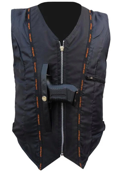 LuxHide Womens Cowhide Motorcycle Classic Leather Vest Gun Pocket - Image 3 of 4