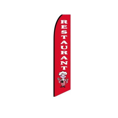 #ad Restaurant Red Swooper Flutter Feather Flag 3ft W x 11.5ft Tall $179.50