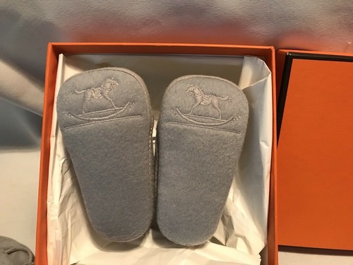 HERMÈS BABY SHOES BOOTIES Grey WOOL/ANGORA - Picture 2 of 2