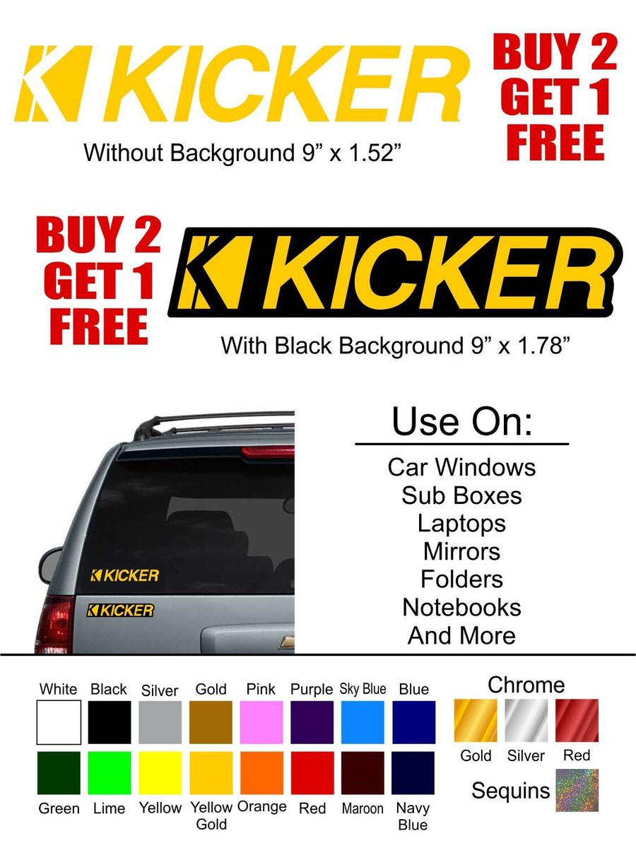 Kicker Audio Car Audio Vinyl Decal / Sticker For Car, Bumper, Sub