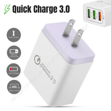 3 Port QC 3.0 Fast Quick Charge Charger Adapter For iPhone 14 13 12 11 8 Samsung