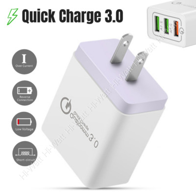 3 Port QC 3.0 Fast Quick Charge Charger Adapter For iPhone 14 13 12 11 8 Samsung