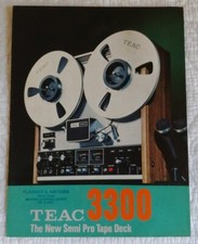 1970's TEAC Model 3300 Reel To Reel FOLDOUT In-Store SPEC SHEET Sales Brochure
