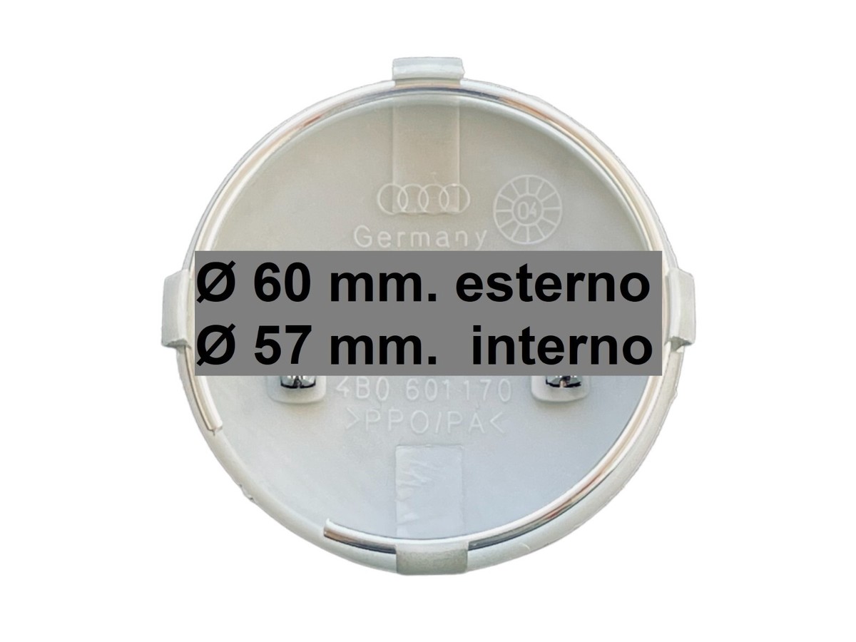 Coprimozzi Nero Lucido 60 Mm Per Auto - Compatibile Con Mercedes, Audi, Volkswagen - Foto 5