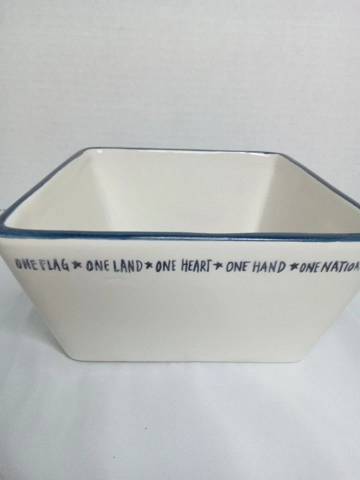 Boston International "Una bandera, una nación" cuadrado de cerámica EE. UU. Plato bandera Foto 4 de 4