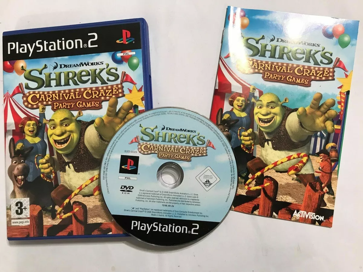 Shrek s Carnival Craze Party Games Sony PlayStation 2 PS2 Compelte