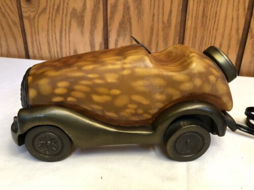 Vintage Car Amber Glass and Brass Lamp/Night Light - Picture 1 of 6