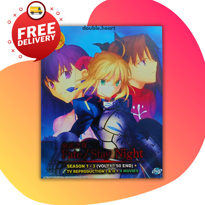 FATE/STAY NIGHT SEA 1-3 + TV REPRODUCTION I&II + 4 MOVIE ANIME DVD ENGLISH SUBS