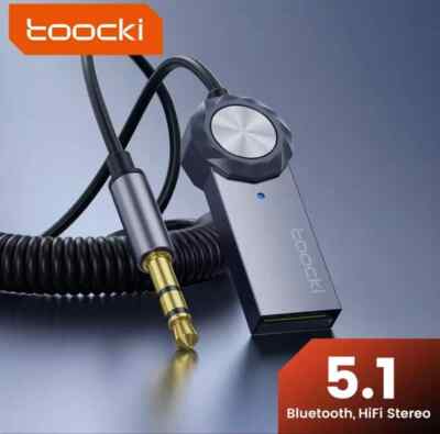 5.1 Bluetooth Empfänger Adapter 3.5mm Auto AUX Audio Stereo USB KFZ mit Kabel