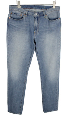 LEVI's 511 Jeans Men's W36/L34 Fade Effect Whiskers Stretch Slim Fit Logo Blue