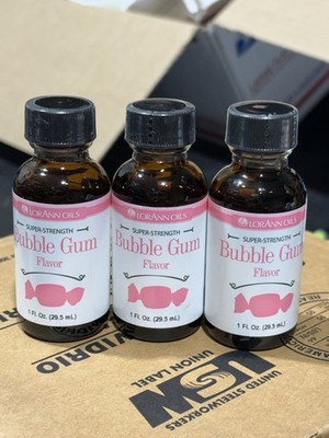 LorAnn Oils Super Strength Bubble Gum Flavor, 1 Fl Oz Bottles, Lot Of 3